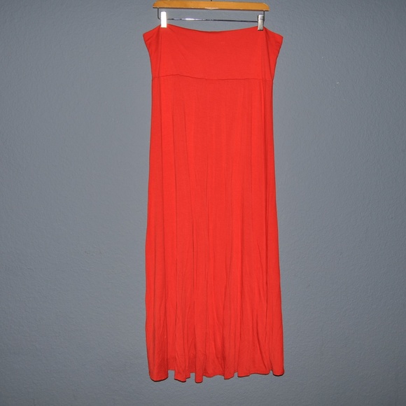 New LULAROE Solid Red Jersey A-Line Maxi Skirt G1 - Picture 5 of 8